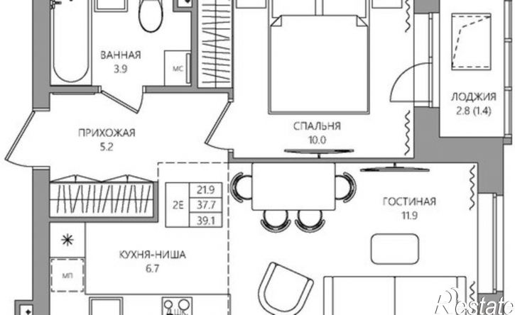 2-комн квартира в новом доме ул Батумская, 17,  д. 17
