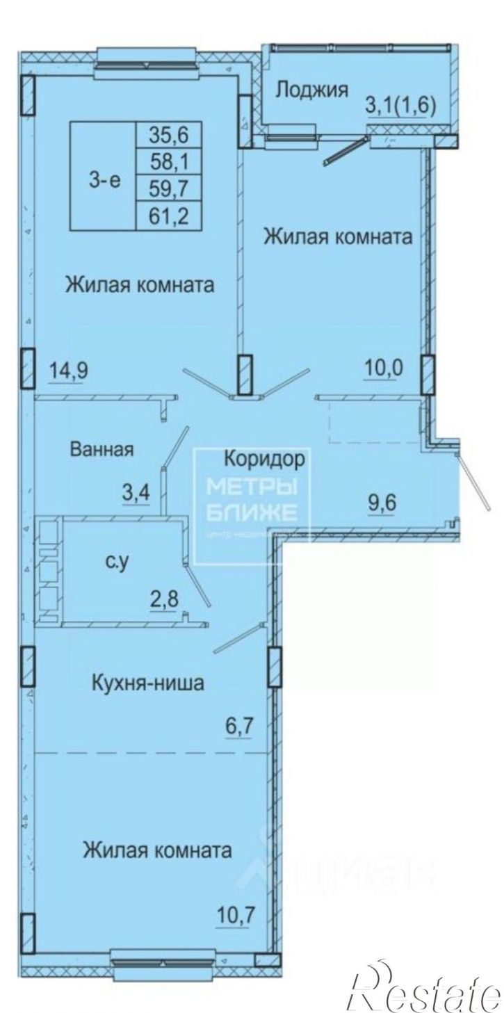 3-комн квартира ул Самолетная, 8,  д. 8