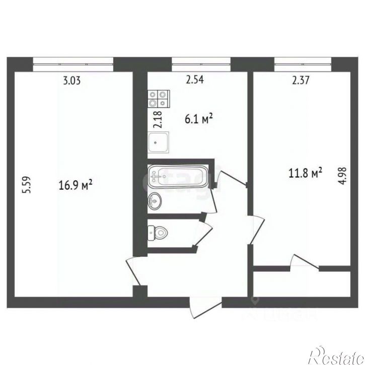 2-комн квартира ул Муромская, 18,  д. 18
