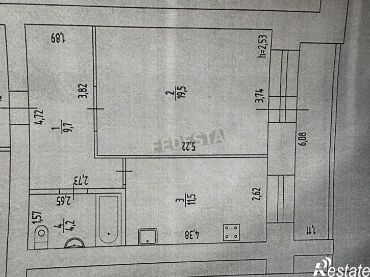 1-комн квартира ул Карбышева, 6,  д. 6