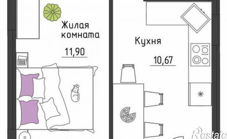 1-комн квартира в новом доме ул Верхне-Вишерская, 43,  д. 43