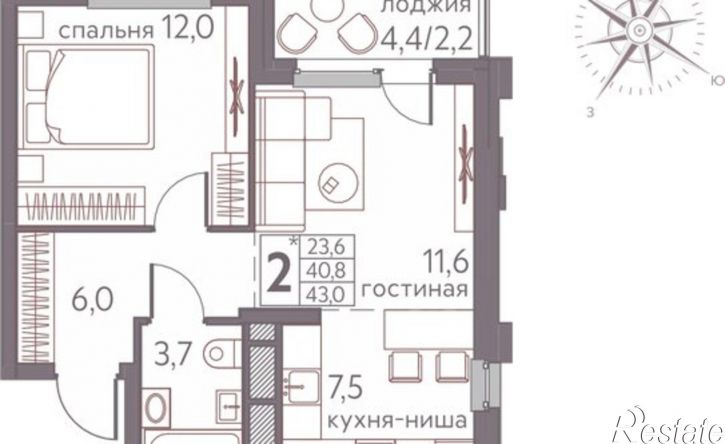 2-комн квартира в новом доме ул Серебристая, 3,  д. 3