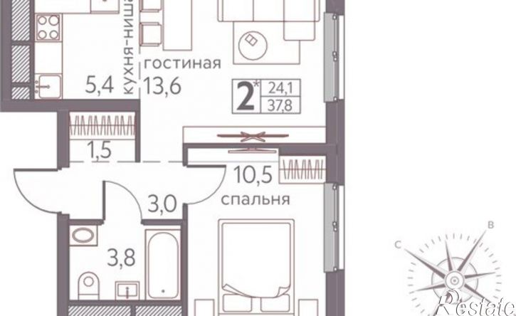 2-комн квартира в новом доме ул Серебристая, 3,  д. 3