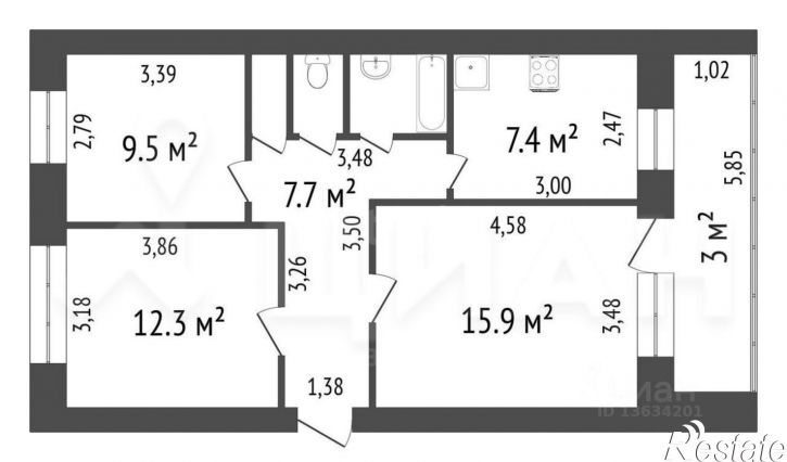 3-комн квартира ул Чердынская, 38а,  д. 38а