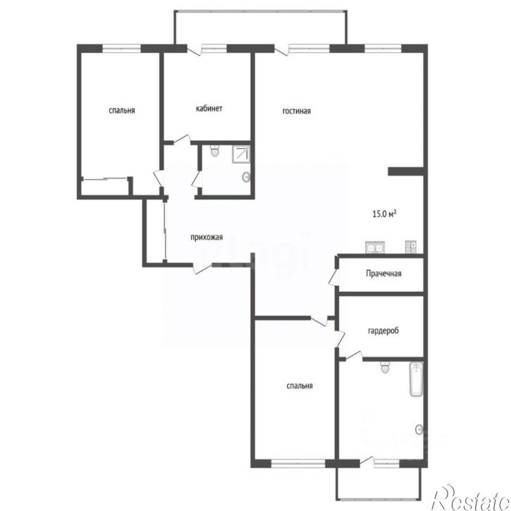 4-комн квартира 1-й Еловский пер, 24,  д. 24