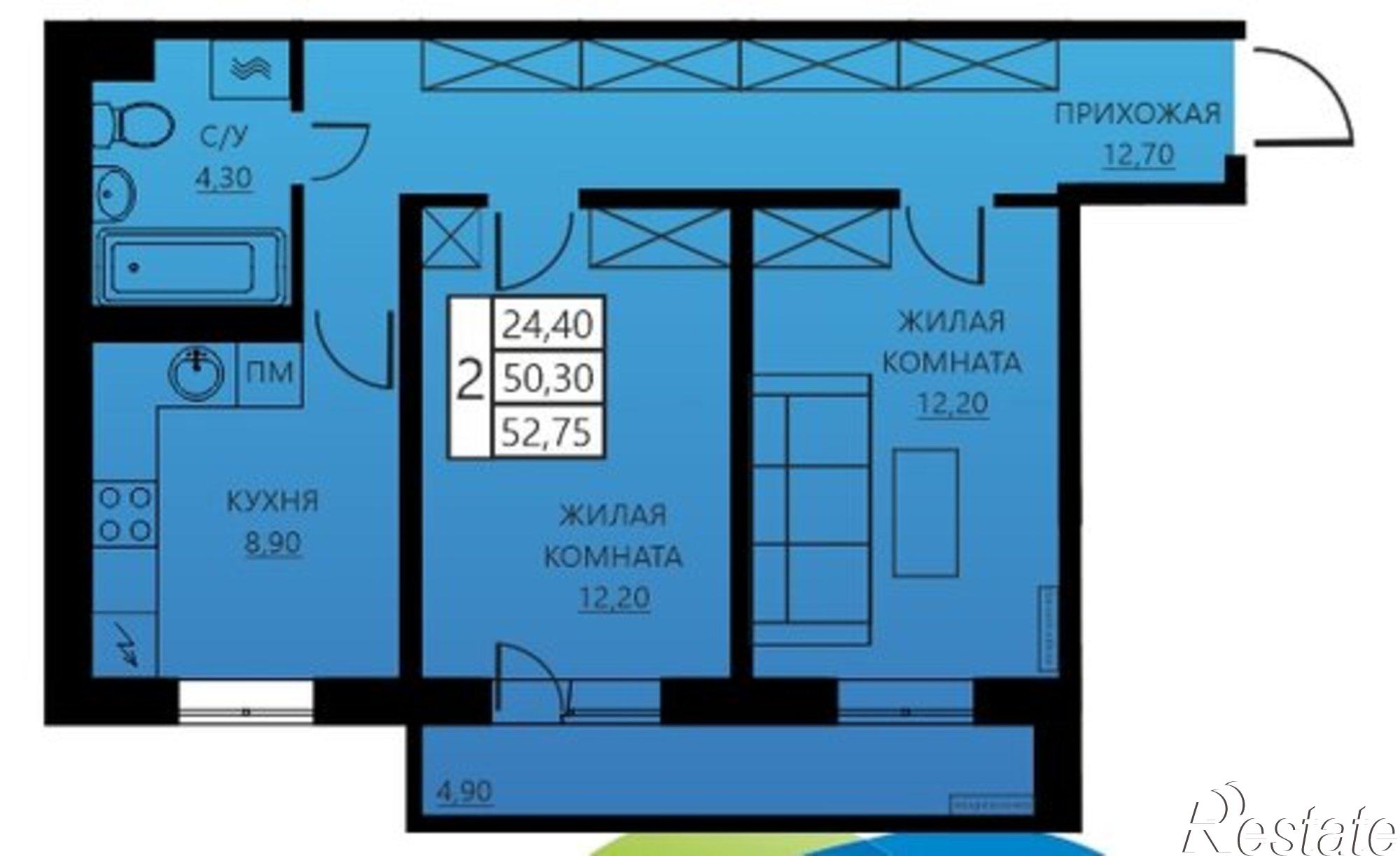 Купить квартиру за 9 687 510 рублей на ул Гашкова, 56 1