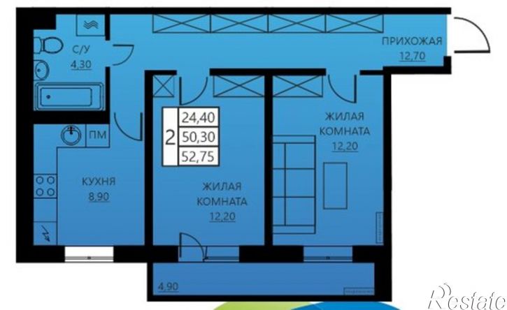 2-комн квартира ул Гашкова, 56 1,  д. 56 1,  к. 1