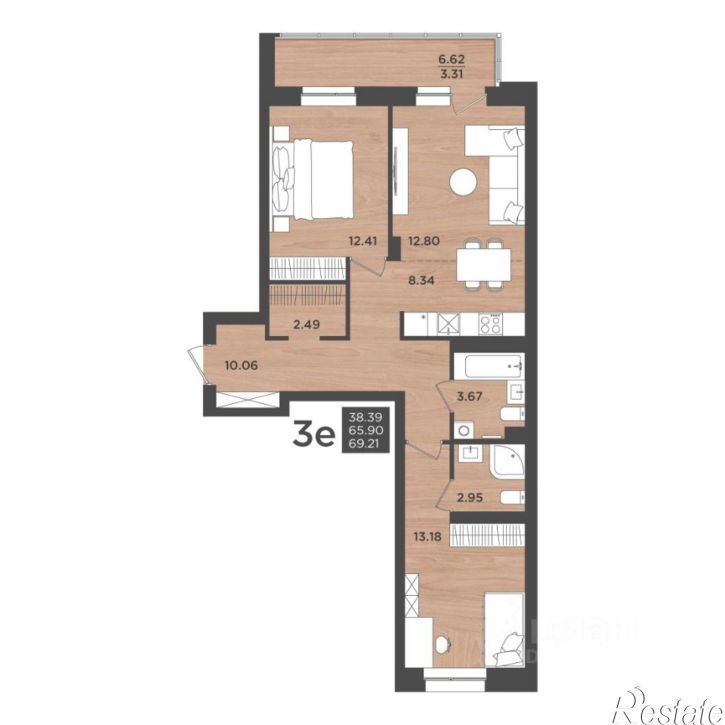 3-комн квартира в новом доме ул Космонавта Леонова, 41 3,  д. 41 3,  к. 3