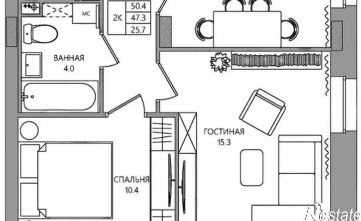 2-комн квартира в новом доме ул Самолетная, 7а,  д. 7а