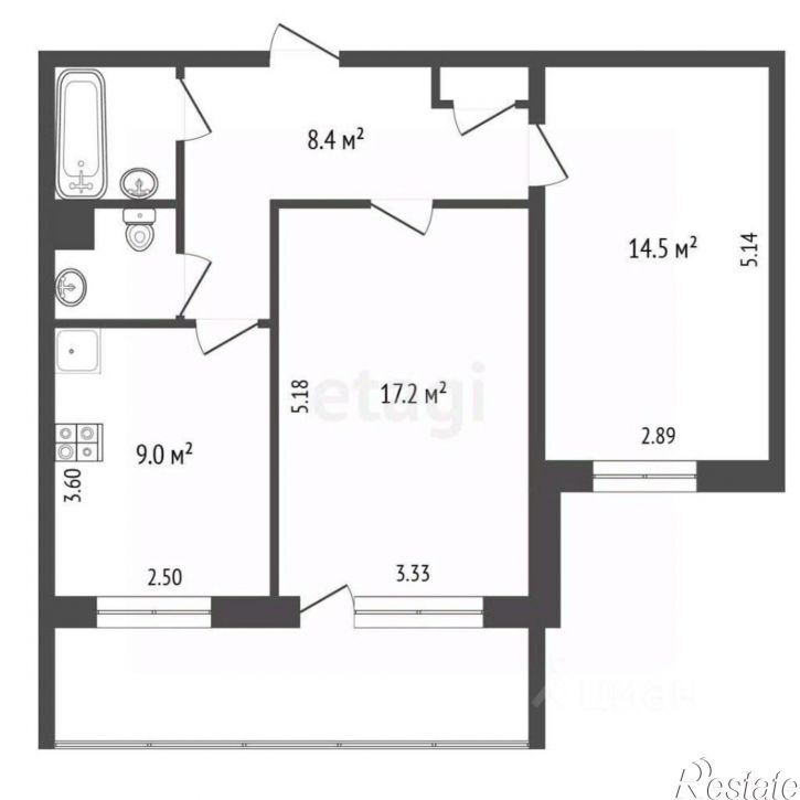 2-комн квартира ул Звенигородская, 3,  д. 3