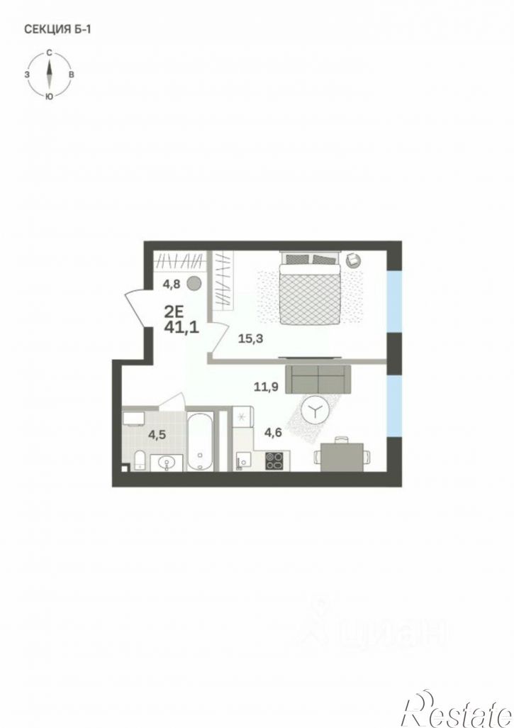 2-комн квартира в новом доме б-р Гагарина, 70а,  д. 70а