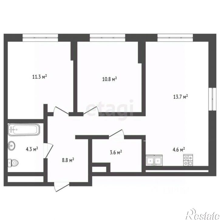3-комн квартира ул Серебристая, 5,  д. 5