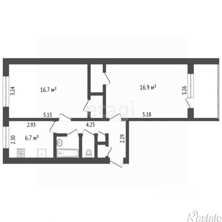 2-комн квартира ул Стахановская, 1,  д. 1