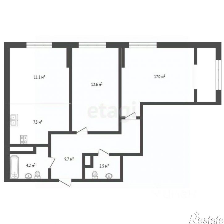 3-комн квартира ул Сапфирная, 13,  д. 13