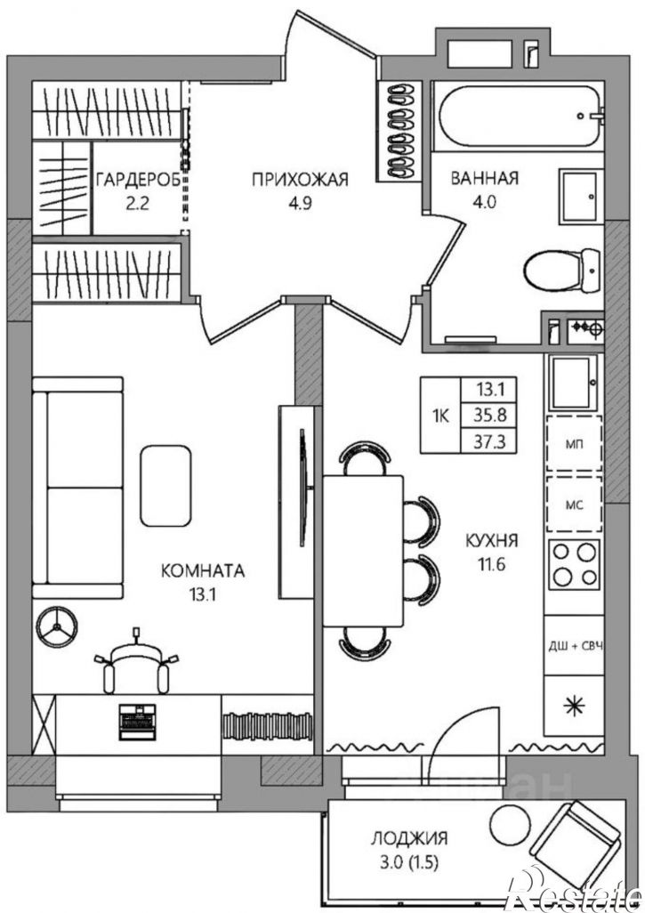1-комн квартира в новом доме ул 3-я Нейвинская, 5,  д. 5