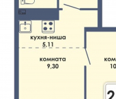 2-комн, 35 кв м, этаж 5/10 улица Спешилова, 112