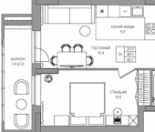2-комн, 43 кв м, этаж 4/22 ул Батумская, 17