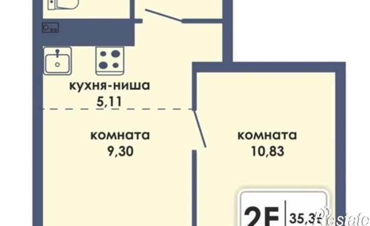 2-комн квартира в новом доме улица Спешилова, 112