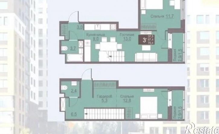 3-комн квартира ул Сапфирная, 13,  д. 13