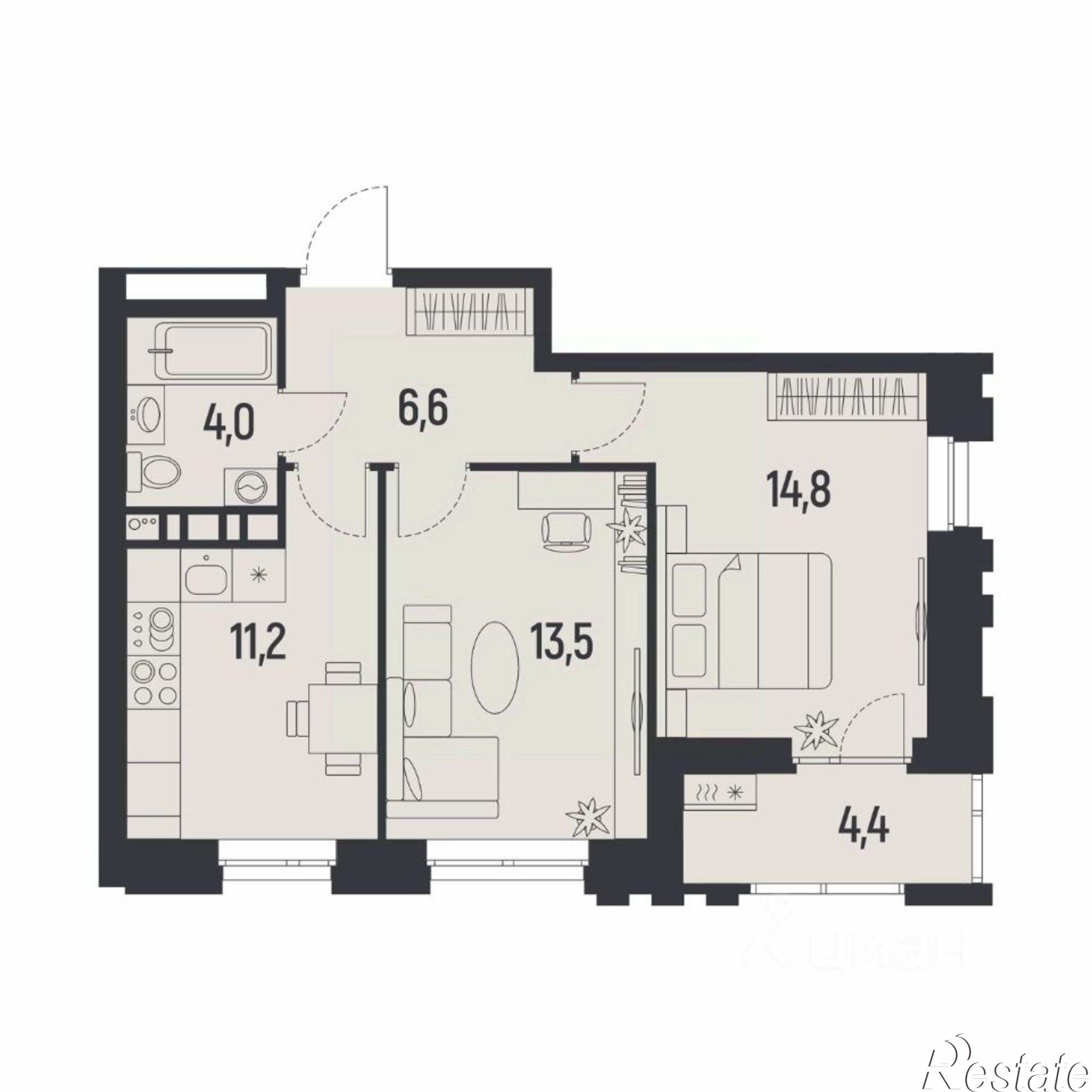 Купить квартиру за 9 024 100 рублей на ул Советской Армии, 93