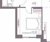 2-комн, 44 кв м, этаж 14/16 ул Серебристая, 3