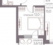2-комн, 46 кв м, этаж 13/16 ул Серебристая, 3