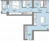 2-комн, 76 кв м, этаж 1/16 ул Дзержинского, 35б