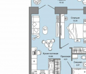 1-комн, 44 кв м, этаж 3/16 ул Дзержинского, 35б