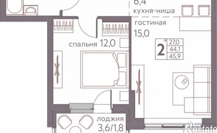 2-комн квартира в новом доме ул Серебристая, 3,  д. 3