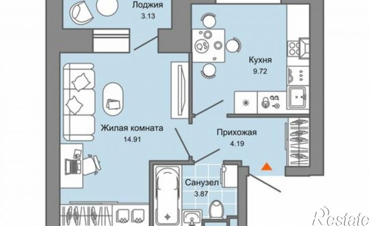 1-комн квартира в новом доме ул Дзержинского, 35б,  д. 35б