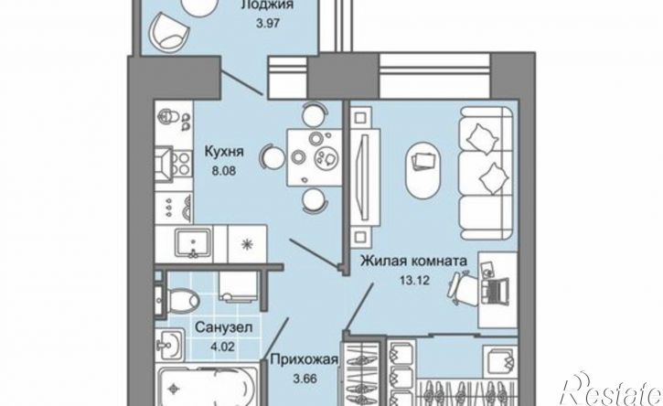 1-комн квартира в новом доме ул Дзержинского, 35б,  д. 35б