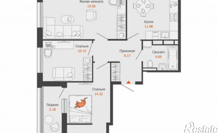 3-комн квартира ул Дзержинского, 29в,  д. 29в