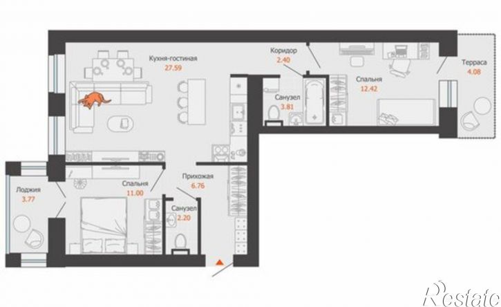 2-комн квартира ул Дзержинского, 29в,  д. 29в