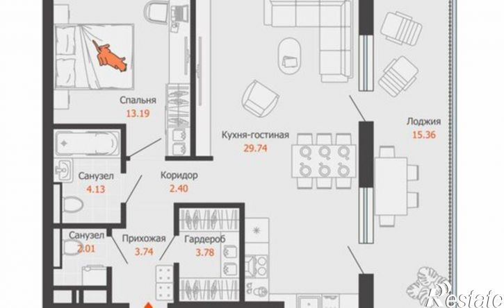 1-комн квартира ул Дзержинского, 29в,  д. 29в