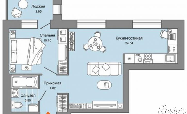 1-комн квартира ул Дзержинского, 29в,  д. 29в