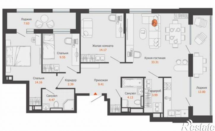 3-комн квартира ул Дзержинского, 29в,  д. 29в