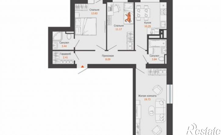 3-комн квартира ул Дзержинского, 29в,  д. 29в