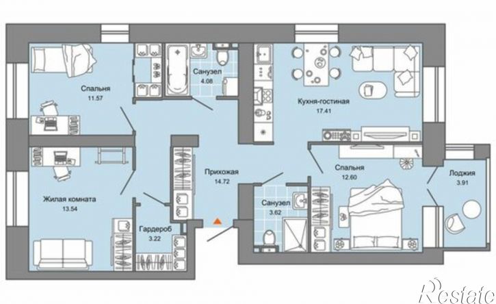 3-комн квартира ул Дзержинского, 29в,  д. 29в