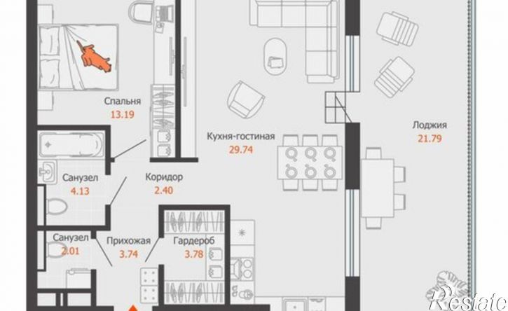 1-комн квартира ул Дзержинского, 29в,  д. 29в