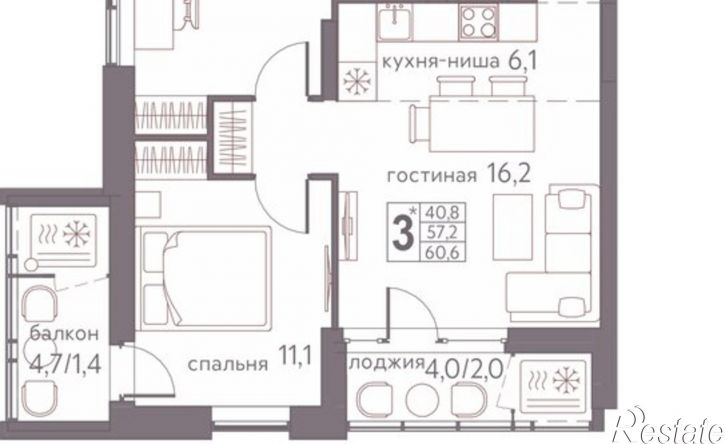 3-комн квартира ул Серебристая, 3а,  д. 3а