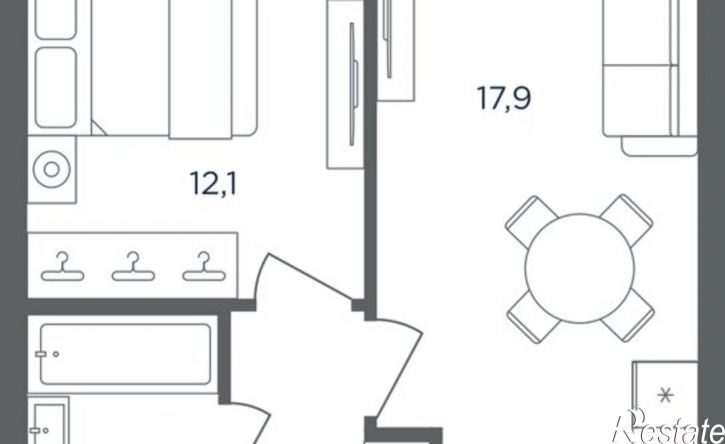 1-комн квартира в новом доме ул Рязанская, 120А 1,  д. 120А 1,  к. 1