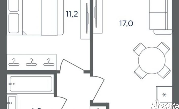 1-комн квартира в новом доме ул Рязанская, 120А 1,  д. 120А 1,  к. 1