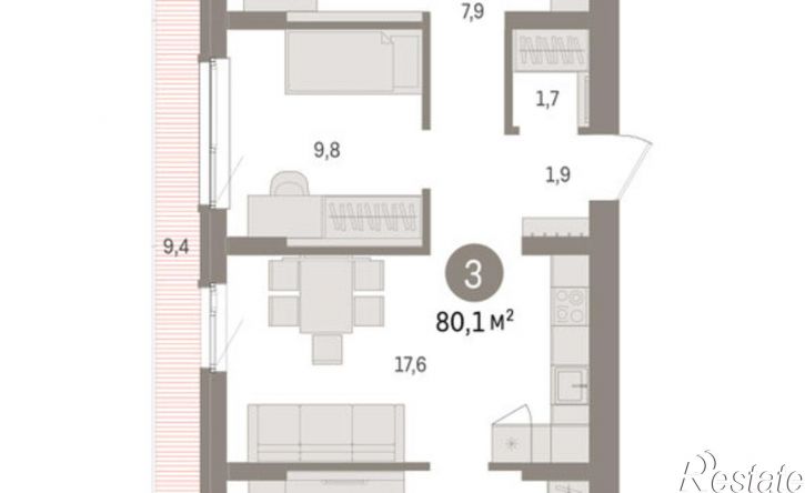 3-комн квартира в новом доме ул Солдатова, 23,  д. 23