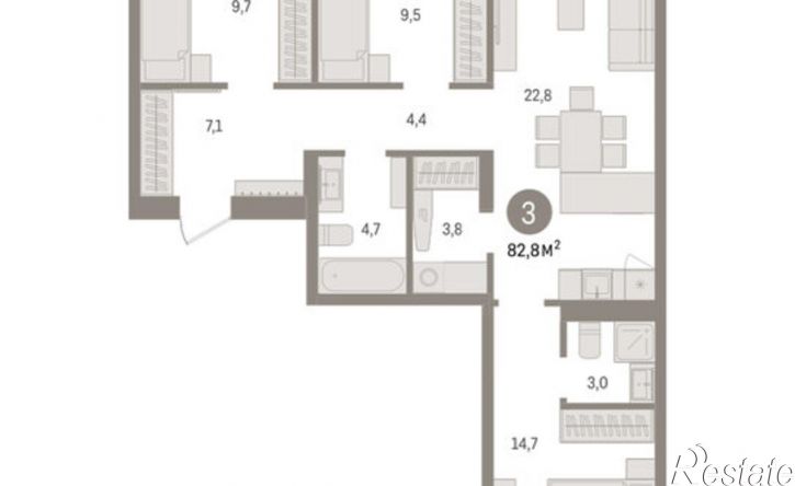 3-комн квартира в новом доме ул Солдатова, 23,  д. 23