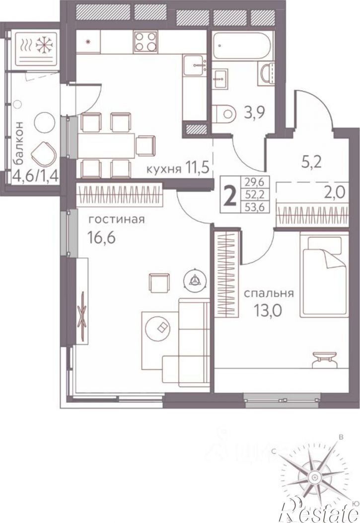 2-комн квартира в новом доме ул Серебристая, 3,  д. 3