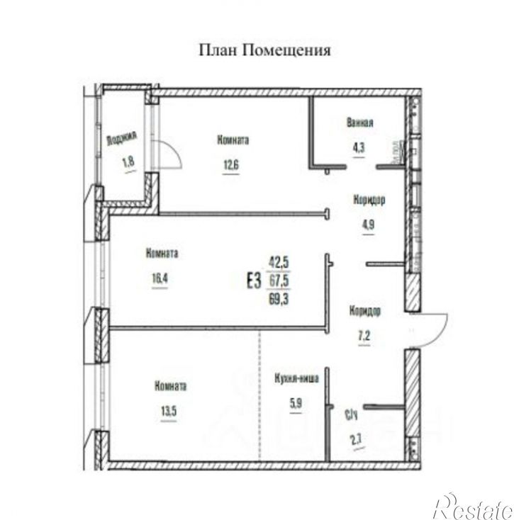3-комн квартира в новом доме ул Пушкина, 89А 2,  д. 89А 2,  к. 2
