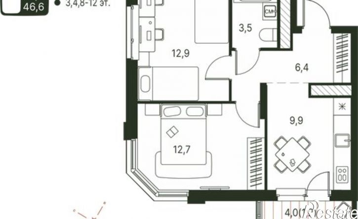 2-комн квартира в новом доме ул Нагорная, 111,  д. 111