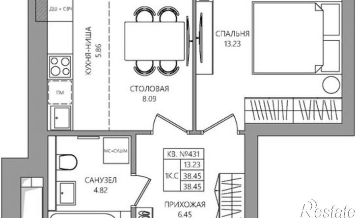 1-комн квартира в новом доме Баковый пер, 5Б,  д. 5Б