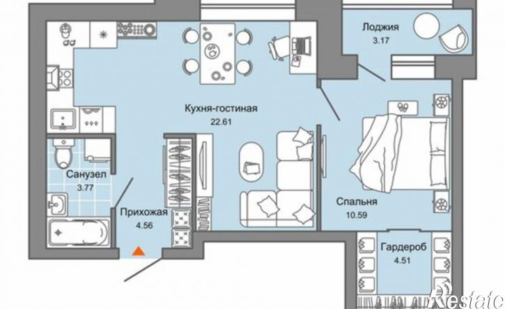 1-комн квартира в новом доме ул Дзержинского, 35б,  д. 35б