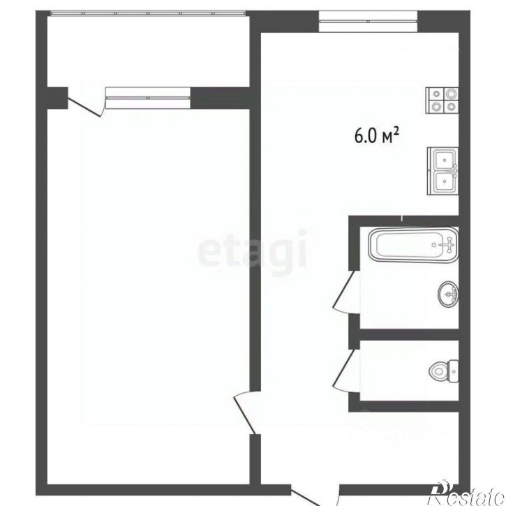1-комн квартира ул Степана Разина, 34/3,  д. 34/3